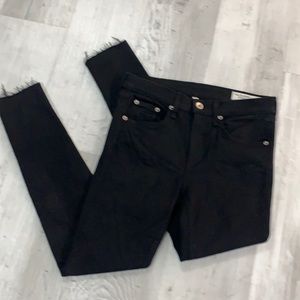Rag & Bone Black Raw Hem Ankle Skinny Jean 27 NWOT